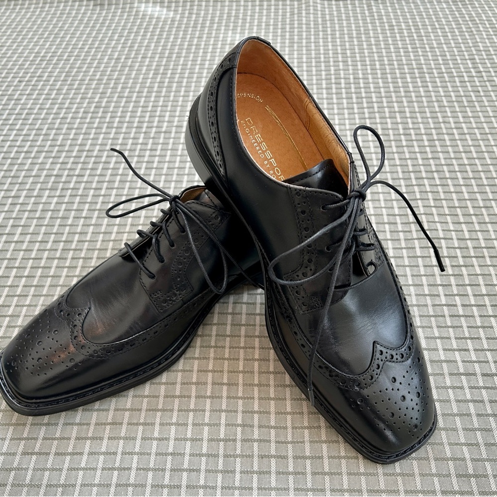Rockport Black Leather Brogue Derbys